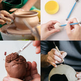Blisstime 18PCS Clay Sculpting Tools, Basic Clay Pottery Carving Tool Kit with Wooden Handles and Tool Bag Blisstime