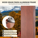 VONZOY Hardtop Gazebo 12x16, Wooden Coated Outdoor Gazebo with Galvanized Steel Double Roof, Aluminum Frame Pavilion, Pergola for Patio Lawn, VONZOY