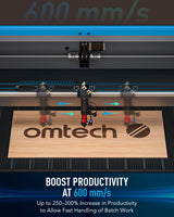 OMTech 100W CO2 Laser Engraver with Water Chiller, 24x40 Inch Laser Engraving Cutting Etching Machine with Autofocus Autolift 2 Way Pass Air Assist, OMTech
