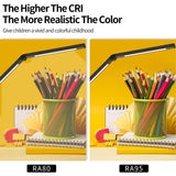 LED Desk Lamp with Clamp, Architect Desk Lamp with Dual Light and Adjustable Swing Arm, Clip-on Eye-Care 4 CCT Modes & 5 Brightness Levels Table Micomlan