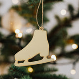 Hockey Skates Ornament Wooden Ice Skating Ornament 40 Sets Unfinished Wood Slices Wood Graffiti Pendants Hanging Ornaments for Christmas Tree SEWACC
