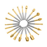 20pcs Rotary Bits Burr Set with 1/8 inch Shank for DIY Woodworking, Carving, Engraving, Drilling. DKIBBITH