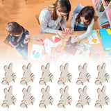 90Pcs Wooden Bunny Cutouts Rabbit Wood Chip Unfinished Craft DIY Home Decoration 3D Ornament Blank for Graffiti Smooth Hztyyier