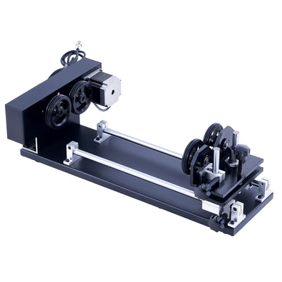 OMTech 4-Wheel Rotary Cutter and Engraver Attachment with Nema 23 2-Phase Stepper Motor for 50W 60W 80W 100W 130W CO2 Laser Engraving Machine Rotary