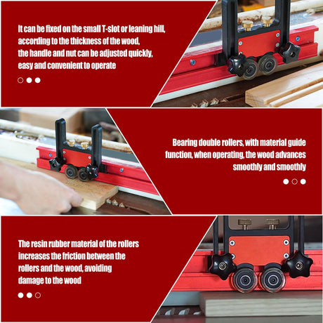 Updated Bearing Roller Featherboards, Precise Cutting and Enhanced Safety with Featherboards Versatile Thin Rip Jig and Table Saw Guide for Table Saw HSOKEW