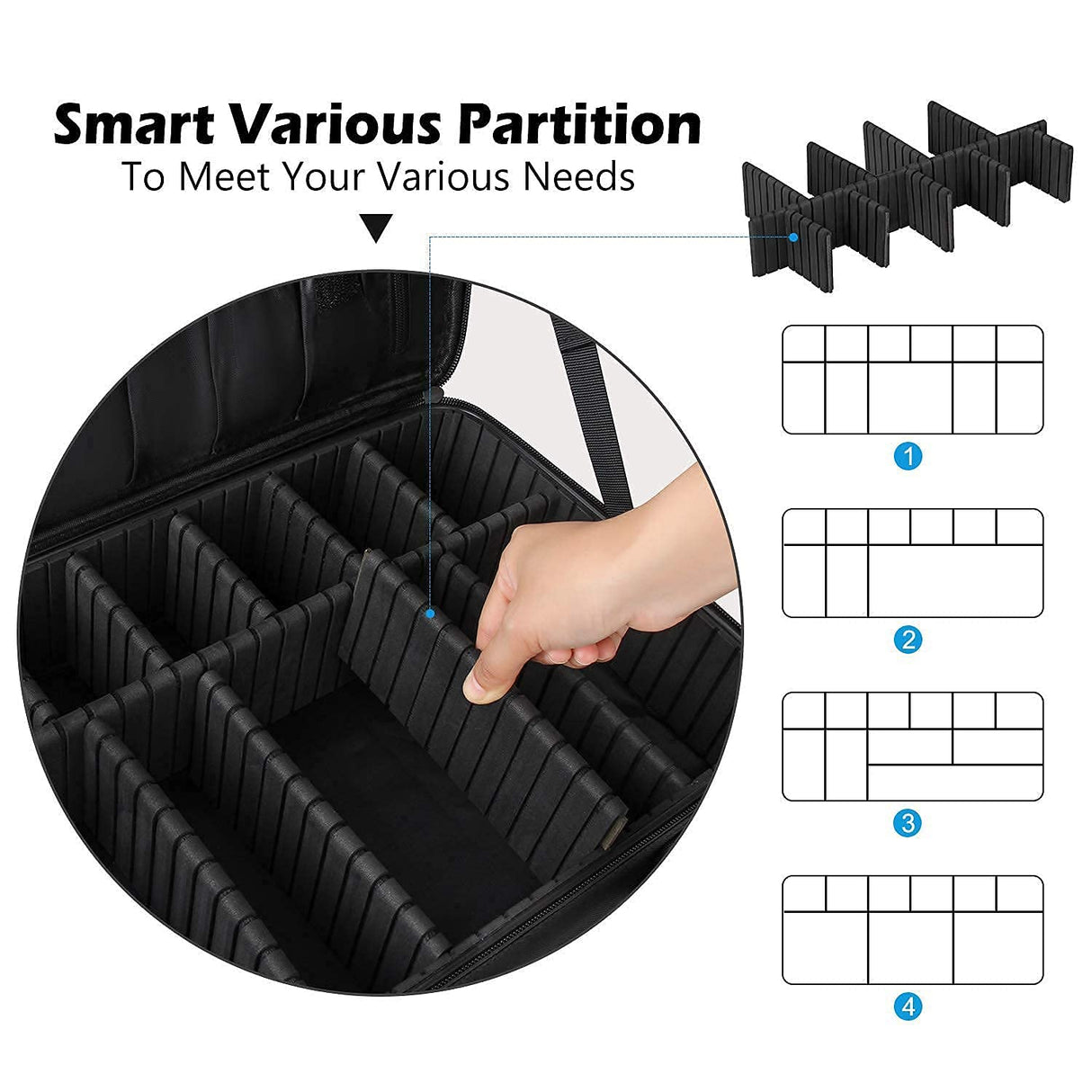 gzcz Travel Makeup Train Case 13.5 Inches Professional Makeup Bag Portable Cosmetic Case Organizer Brush Artist Storage Bag With Adjustable Dividers gzcz