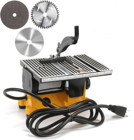 Multifunctional Mini Precision Table Saw Home DIY Woodworking Cutting Machine US (Yellow) DNYSYSJ