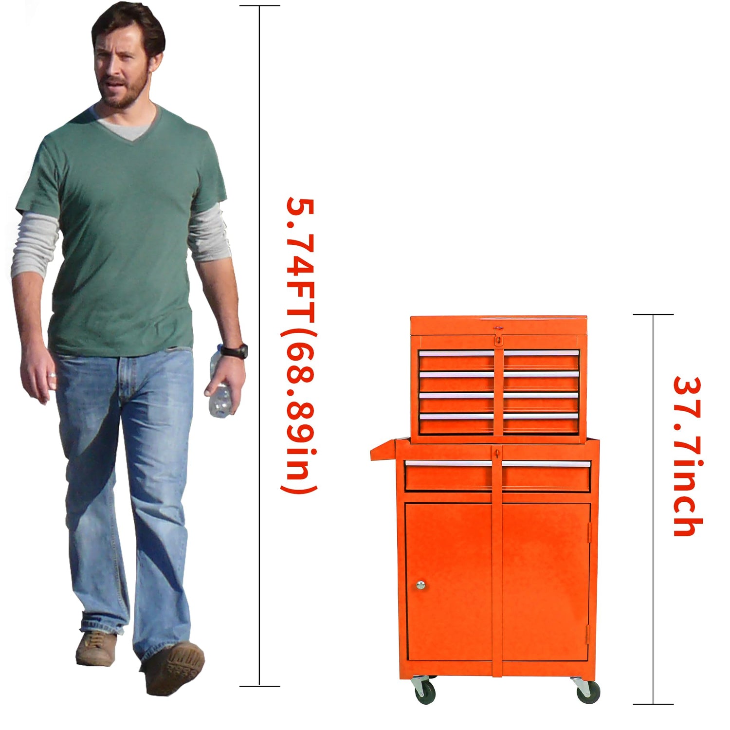 5-Drawer High Capacity Rolling Tool Chest with Wheels,Tool Box Combo Tool Storage Removable,Toolbox for Workshop and Mechanics Garage, Tool Storage Larmliss