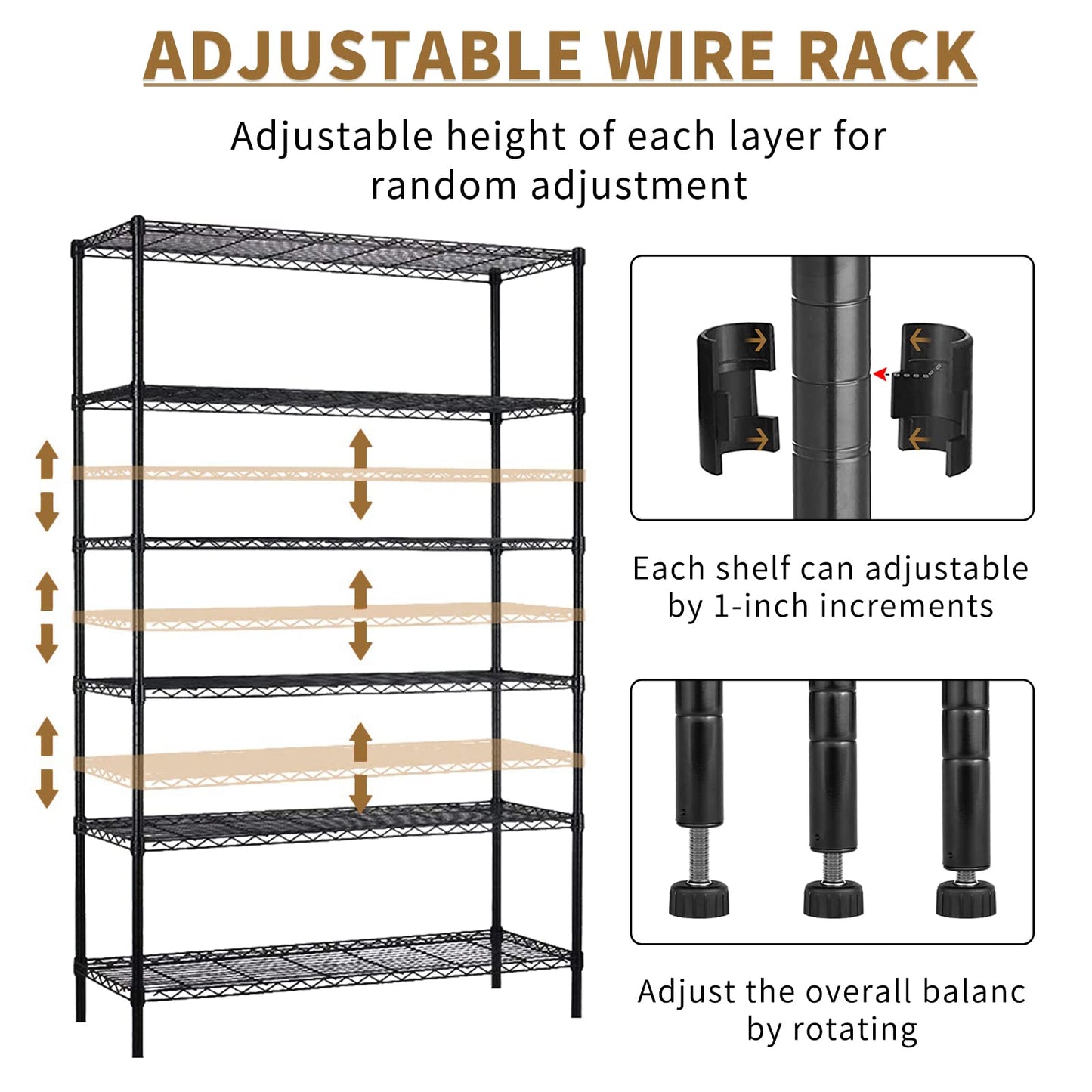 YYkokocat 6-Tier Wire Shelving Unit 2100Lb Capacity Adjustable Storage Shelves Heavy Duty Storage Rack with Wheels NSF Metal Shelf for Closet Kitchen - WoodArtSupply