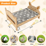 Midollarle Rabbit Bed with Soft Mat, Detachable Small Animal Bed, Wood Rabbit Habitat for Small Pets to Have a Cozy nest (Guinea Pig Hamster Ferrets Midollarle