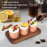 Medium Acacia Wood Serving Trays Long Charcuterie Boards Wood Snack Platter Rectangular Cookie Appetizer Plates Serving Cheese Board Rectangle Ayiaren