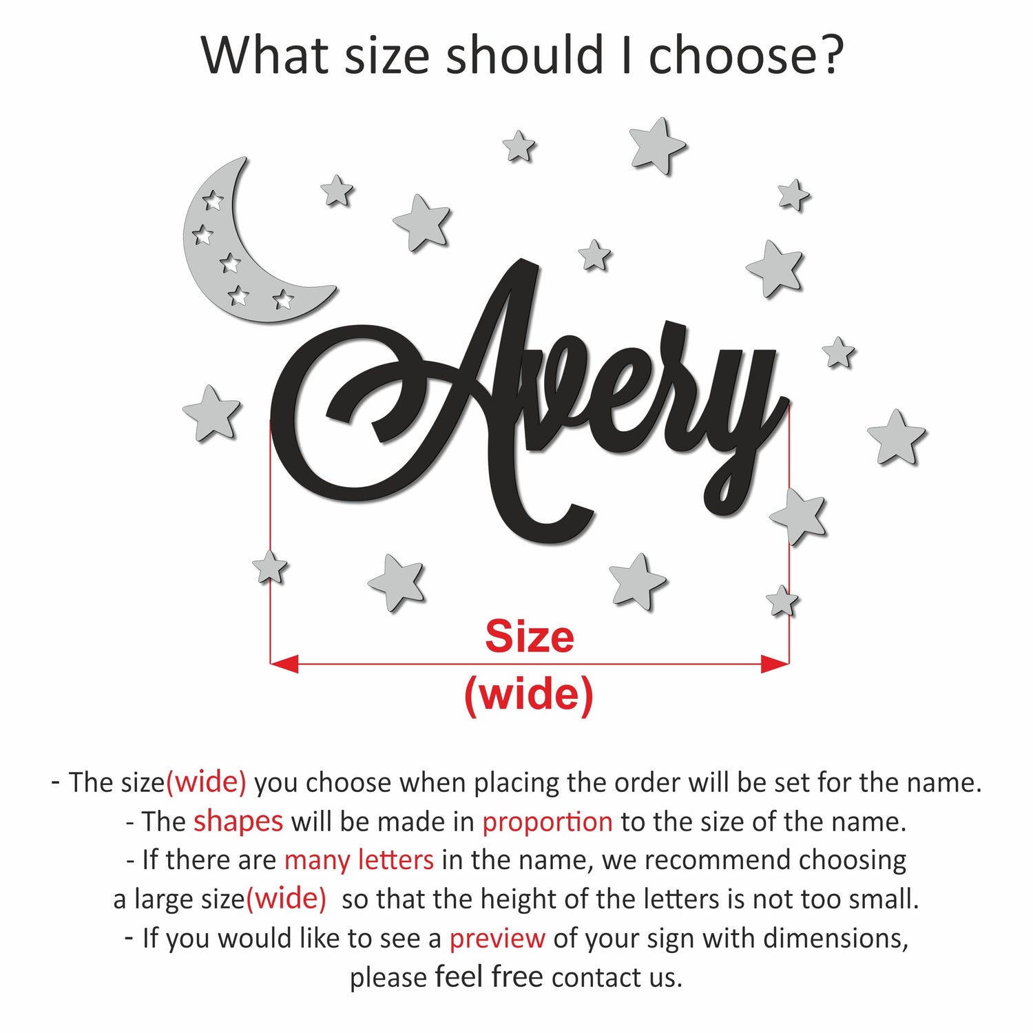 Personalized Custom Wood Name Sign with Stars Wooden Wall Stickers Nursery Name Sign, Personalized Baby Gifts Nursery Wall Decor Wooden Letters for Generic