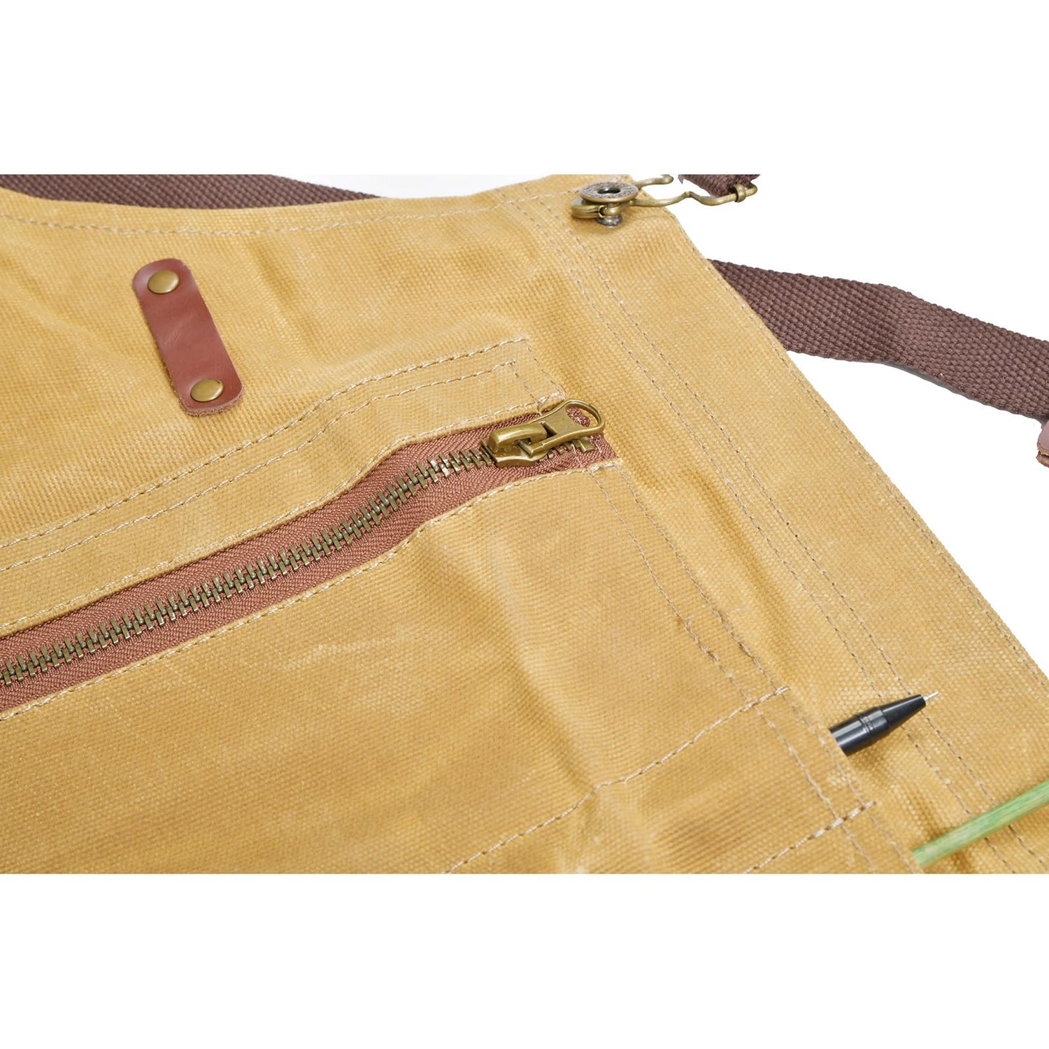 btfapron Heavy Duty Men's and women's work waxed canvas aprons with zipper pockets, protective gifts, suitable for woodworking machinery, barbecuing btfapron