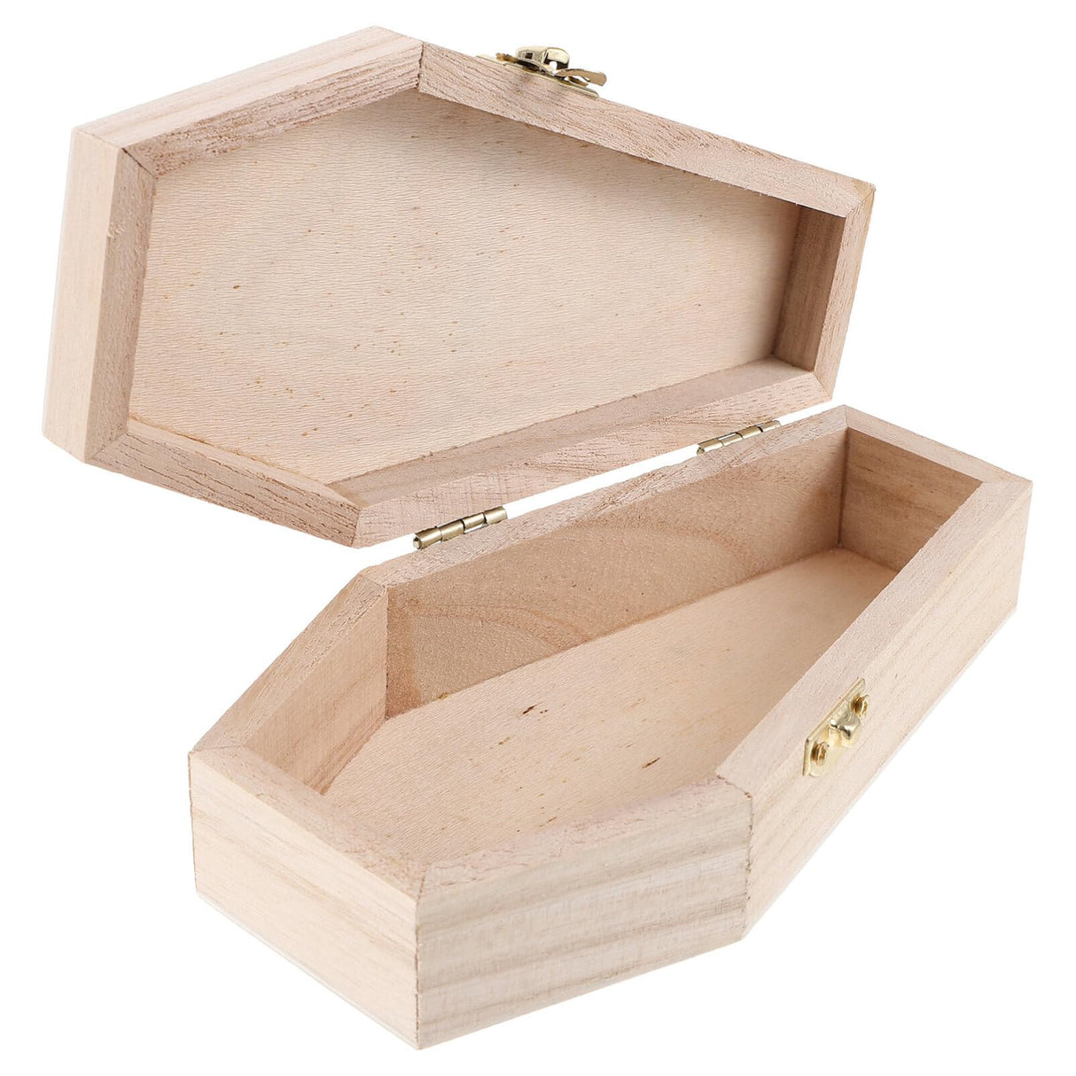 VOSAREA Dresser Decor Wooden Coffin Box Halloween Coffin Ring Box Wood Coffin Shaped Boxes Jewelry Trinket Box Ring Necklace Container Goth Party VOSAREA