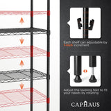 CAPHAUS 3/4/5-Tier Adjustable Height Wire Shelving Unit, Rack Shelving, Metal Steel Shelves, Garage Organizer, Utility Storage Shelf, 3-Tier Without CAPHAUS