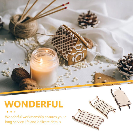 MAGICLULU Christmas Decor Christmas Sled Ornament 9pcs Miniature Wooden Sleighs Unfinished Wood Sleigh Vintage Holiday Sleigh Xmas Hanging Pendant MAGICLULU