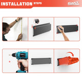 TORACK Wall-Mounted Storage Bins - 8 Plastic Bins & 2 Metal Tracks for Tools Organization in Garage, Craft Room, and Shop TORACK