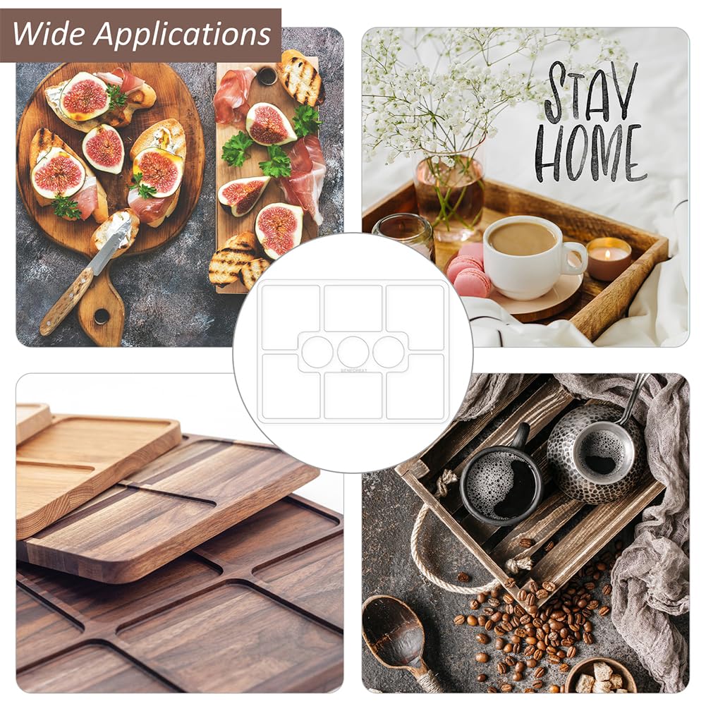 BENECREAT 9 Pocket Acrylic Valet Tray Router Templates for Woodworking 15×11.2×0.2inch Clear Router Inlay Template Rectangle Acrylic Router Jig DIY BENECREAT