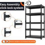 REIBII Garage Shelving Heavy Duty Storage Shelves Loads 1690 LBS, Adjustable Metal Shelving Units and Storage Metal Shelves for Storage Rack Shelf REIBII