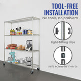 Heavy-Duty NSF Certified Metal Wire Shelving Unit with Wheels and Adjustable Feet by SafeRacks SafeRacks