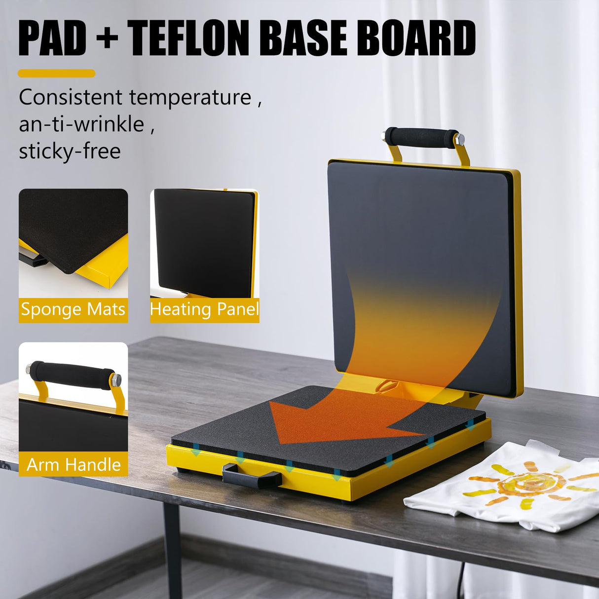 SmarketBuy Heat Press 15x15 Inch, 1400W Clamshell Heat Press Machine for Sublimation/HTV, Large Heat Press Digital Control Heat Transfer Machine for SmarketBuy