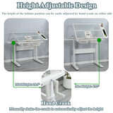 Gagawin Upgraded Height Adjustable Drafting Table Drawing Desk Artist Table with Stool for Home Office, Tilting Glass Tabletop Art Craft Desk w/2 Gagawin