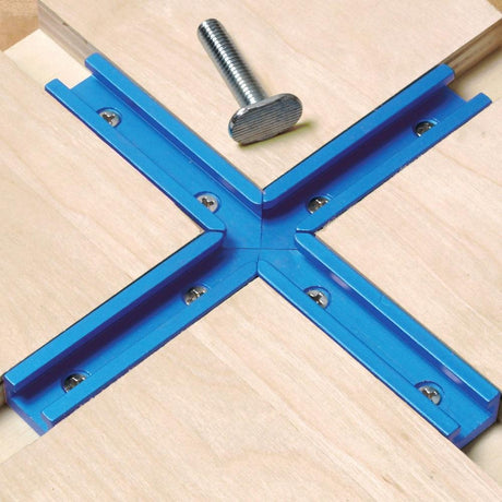 Rockler T Track Intersection Kit - 4 Pieces of 3” Table Saw T Track Intersection Kit – Aluminum Track Cut at 900 – Slide Your Jig, Fixtures in All ROCKLER
