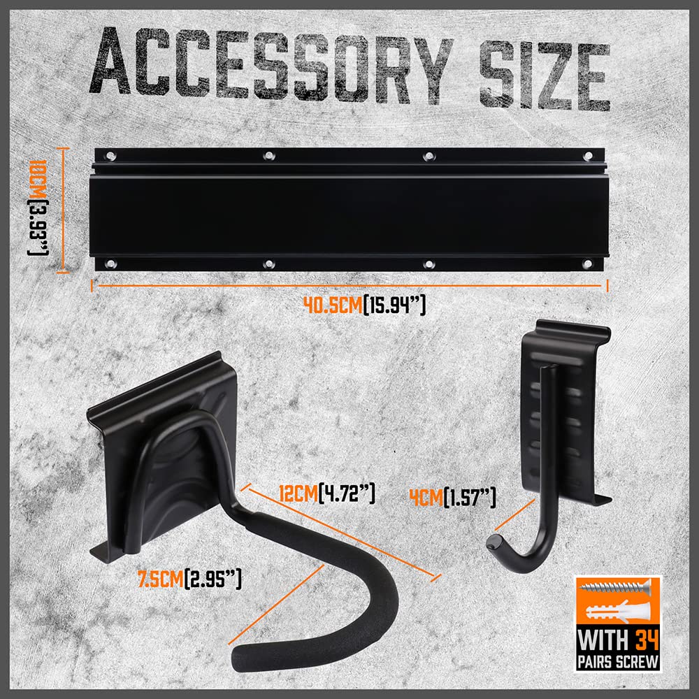 HORUSDY Bike Storage Rack, 6 Bike Racks and 6 Helmets Hooks, Wall Mounted Bike Storage Rack, Max capacity 600lbs HORUSDY