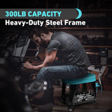 DURATECH Rolling Mechanic Stool, Shop Stools with 2 Inch Swivel Wheels, Heavy Duty Garage Creeper Seat with Tool Tray, 300 Lbs Loading Capacity(Tools DURATECH