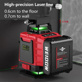 16 Lines Laser Level 360 Self Leveling - Accurate 4×360 Laser Level Line Tool for Easy Measurements - Ideal for Professionals - Durable and WEIDDW
