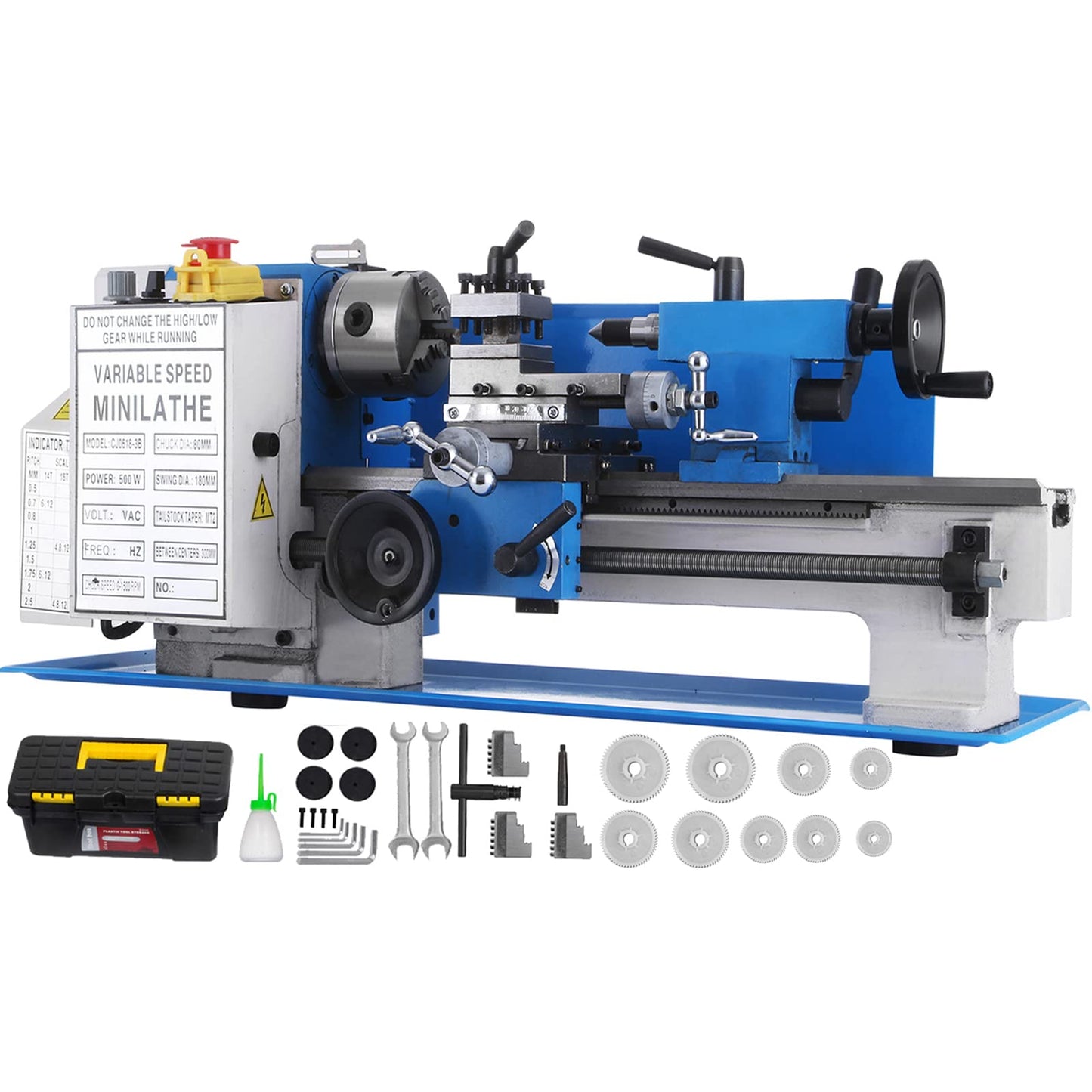 BestEquip Metal Lathe 7" x 14",Mini Metal Lathe 0-2500 RPM Variable Speed,Mini Lathe with 4" 3-jaw Chuck,Bench Top Metal Lathe, Benchtop Lathe, for