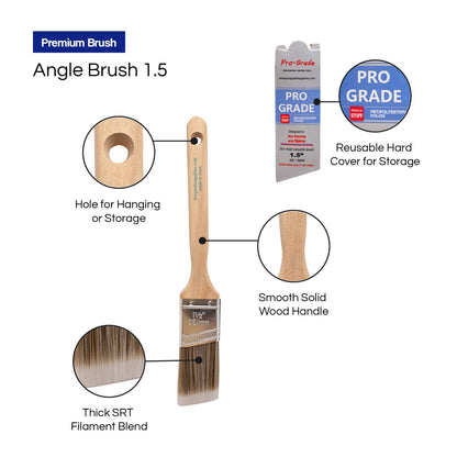 Pro Grade - Paint Brushes - 6 Pack Variety Angle Paint Brushes - WoodArtSupply