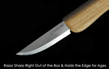 BeaverCraft, Whittling Knife C1M - Small Sloyd Knife - Wood Carving Knives Tools for Beginners - Carbon Steel Scandi Grind Blade - Beginners BeaverCraft