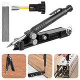 MYLEUS Multi-function Scribing Tool Upgraded - Construction Pencil- Aluminum Alloy Scribe Tool with Deep Hole Pencil,DIY Woodworking Scribe Gauge MYLEUS