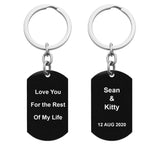 Queenberry Two Sides Personalized Text Name Laser Engraving Stainless Steel Custom Dog Tag Key Chain - Handmade Queenberry