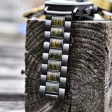 2win Engraved Wooden Watch Stylish Green Dial Design Personalized Wood Watches for Men Husband Boyfriend Fiancé Dad Customized Anniversary Birthday 2win