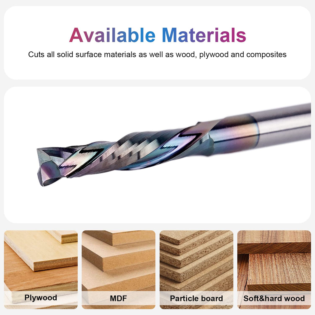 SpeTool 5Pcs Carbide Compression Router Bit Up&Down Cut 1/8 inch Cutting Dia for CNC Mill Machine Wookwork 3D Profile Detail Engraver Carving SpeTool