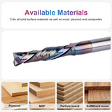 SpeTool 5Pcs Carbide Compression Router Bit Up&Down Cut 1/8 inch Cutting Dia for CNC Mill Machine Wookwork 3D Profile Detail Engraver Carving SpeTool