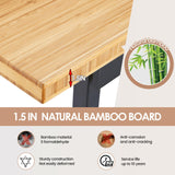 Work Bench, Adjustable Workbench with Drawer | Wheels | Power Outlet, 2700 LBS Load Capacity Heavy Duty Work Bench, Bamboo Wood Desktop Work Table HONRISE