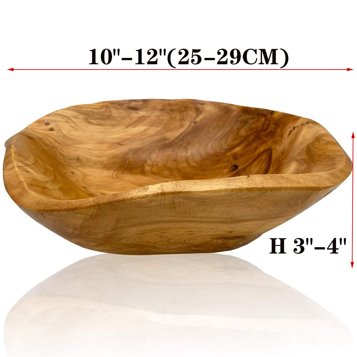 JFFLYIT Creative Wood Bowl Root Carved Bowl Handmade Natural Real Wood Candy Serving Bowl 10"-12" - WoodArtSupply