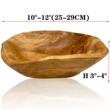JFFLYIT Creative Wood Bowl Root Carved Bowl Handmade Natural Real Wood Candy Serving Bowl 10"-12" JFFLYIT