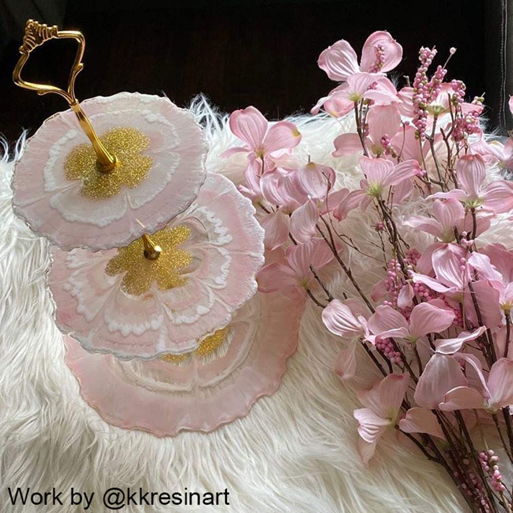 ResinWorld Resin Coaster Molds, Silicone Coaster Molds for Epoxy Resin + 3 Tier Resin Mold, Cake Stand Molds for Resin ResinWorld