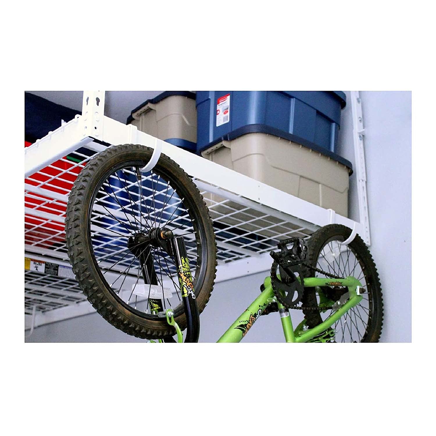 SafeRacks Deluxe Accessory Hook Package for Garage Storage - Heavy Duty Steel Utility Hangers for Wall Mount - Organize Tools, Ladders, Bikes - White SafeRacks