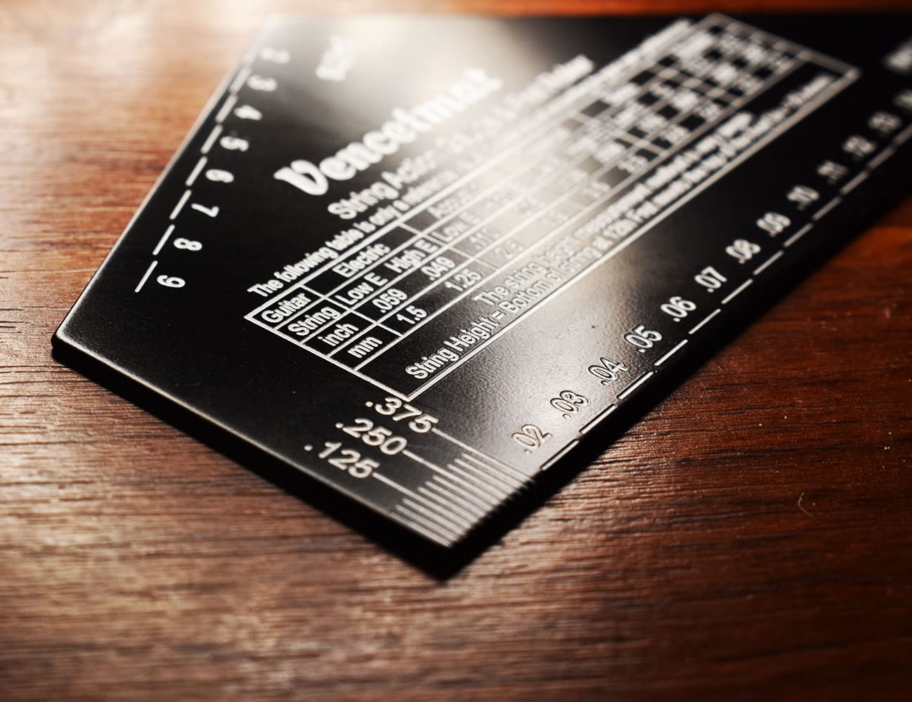 Vencetmat Guitar String Action Gauge, String Height Ruler, Guitar Fret Rocker, Fret Leveling Guide, Buzzing Fret Catcher, 1mm Thickness, Laser VENCETMAT