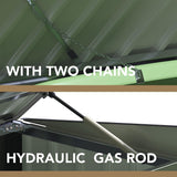 Devoko Outdoor Storage Shed 5.8 x 3.3 FT Metal Trash Shed Waterproof Outside Storage with Lid Chain Hydraulic Gas Rod for Trash Can Toys Weeding Devoko