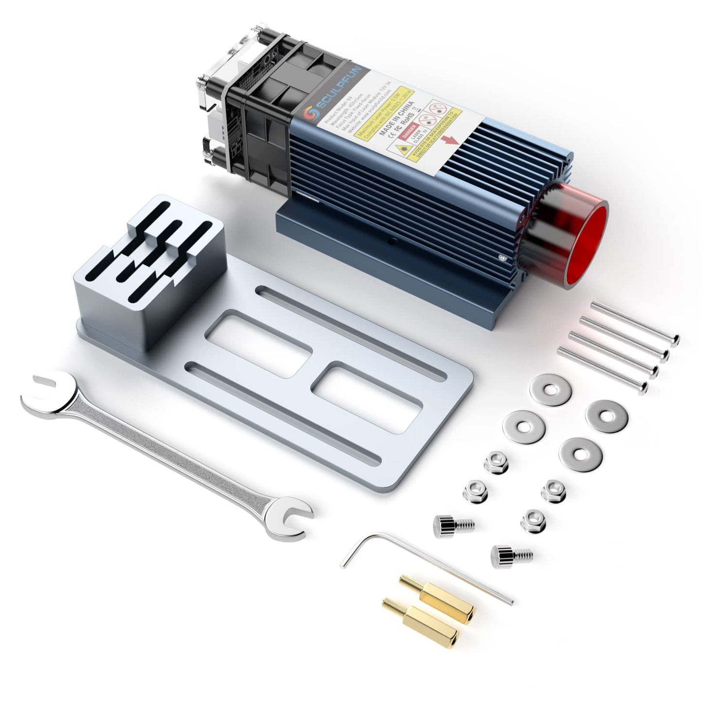 SCULPFUN S9 Laser Module, 5.5W-6W Fixed Focus Laser Module Head Set for Laser Engraver and Cutter with 0.06mm Ultra-Fine Compressed Spot, Eye - WoodArtSupply