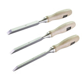 Professional Woodworking Cabinetmakers Mortise Chisel set Chrome-Vanadium Steel with Hornbeam Handles for Carpentry, Woodworking, Carving, Craftsman, MKC