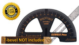 Sawset Miter Saw Protractor SAWSET PRO. Patented No Math Scales. Large Scales are The Key to Accuracy. In Size Matters! In ABS Plastic. Sawset