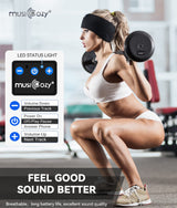 MUSICOZY Sleep Headphones Bluetooth 5.2 Headband, Sports Wireless Earphones Sweat Resistant Earbuds with Ultra-Thin HD Stereo Speaker for Workout MUSICOZY