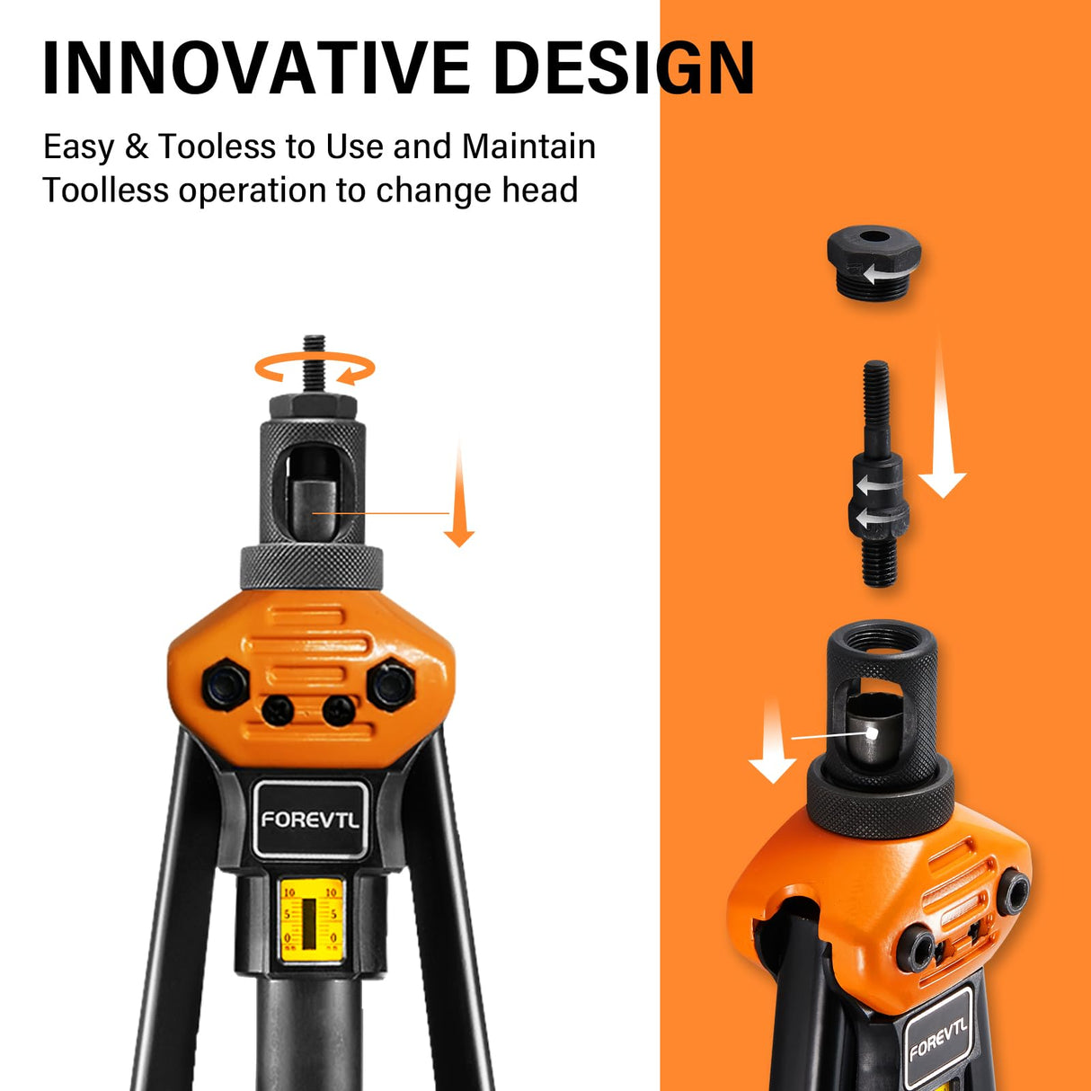 FOREVTL Rivet Nut Tool - Heavy Duty 16” Rivnut Tool with 13 Metric & SAE Mandrels, 150 PCS Rivet Nut Kit, Threaded Nutsert Tool in Blow Molded Carry FOREVTL